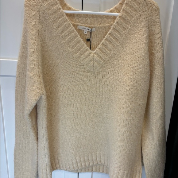 NWT “Send the Link” Yellow Soft V-Neck Sweater - Women’s Small - Picture 3 of 6